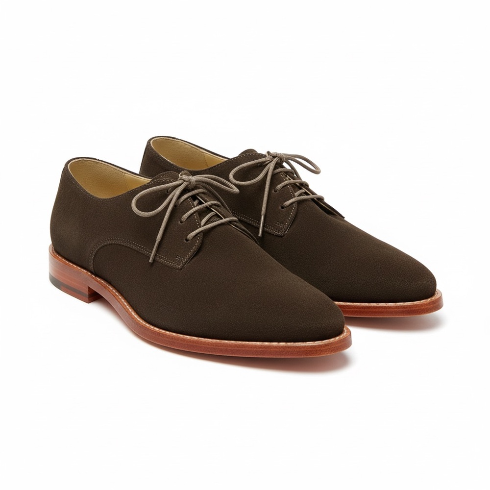 Nisolo Rich Brown Suede Derbys